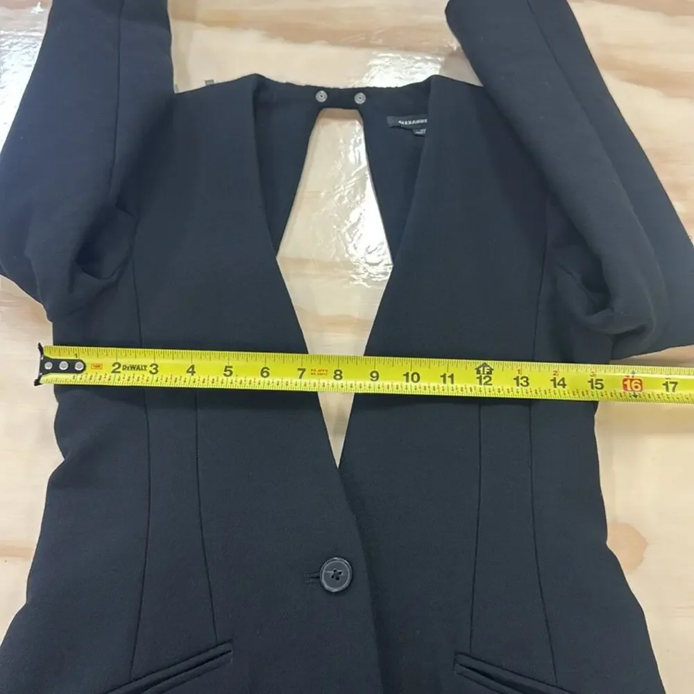 Alexander Wang Wool Blend Studded Gothic Blazer‎ Cutout Size 4 Black - Picture 10 of 13